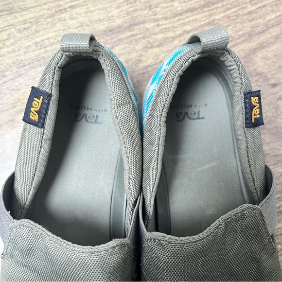 Teva Voya Slip On Canvas Green Sneakers Size 9 - Picture 10 of 12